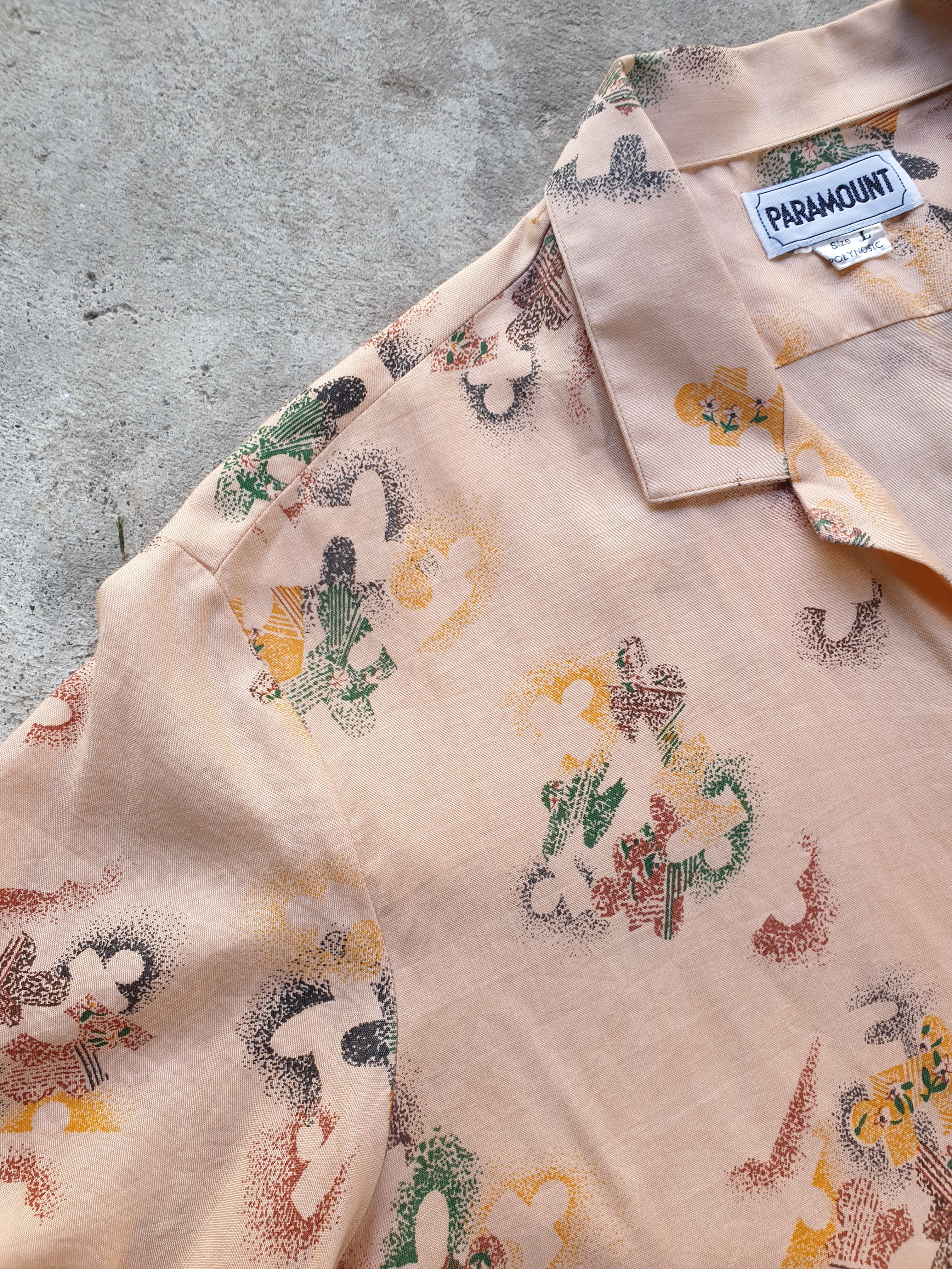 Vintage Pink Patterned Button Down Shirt