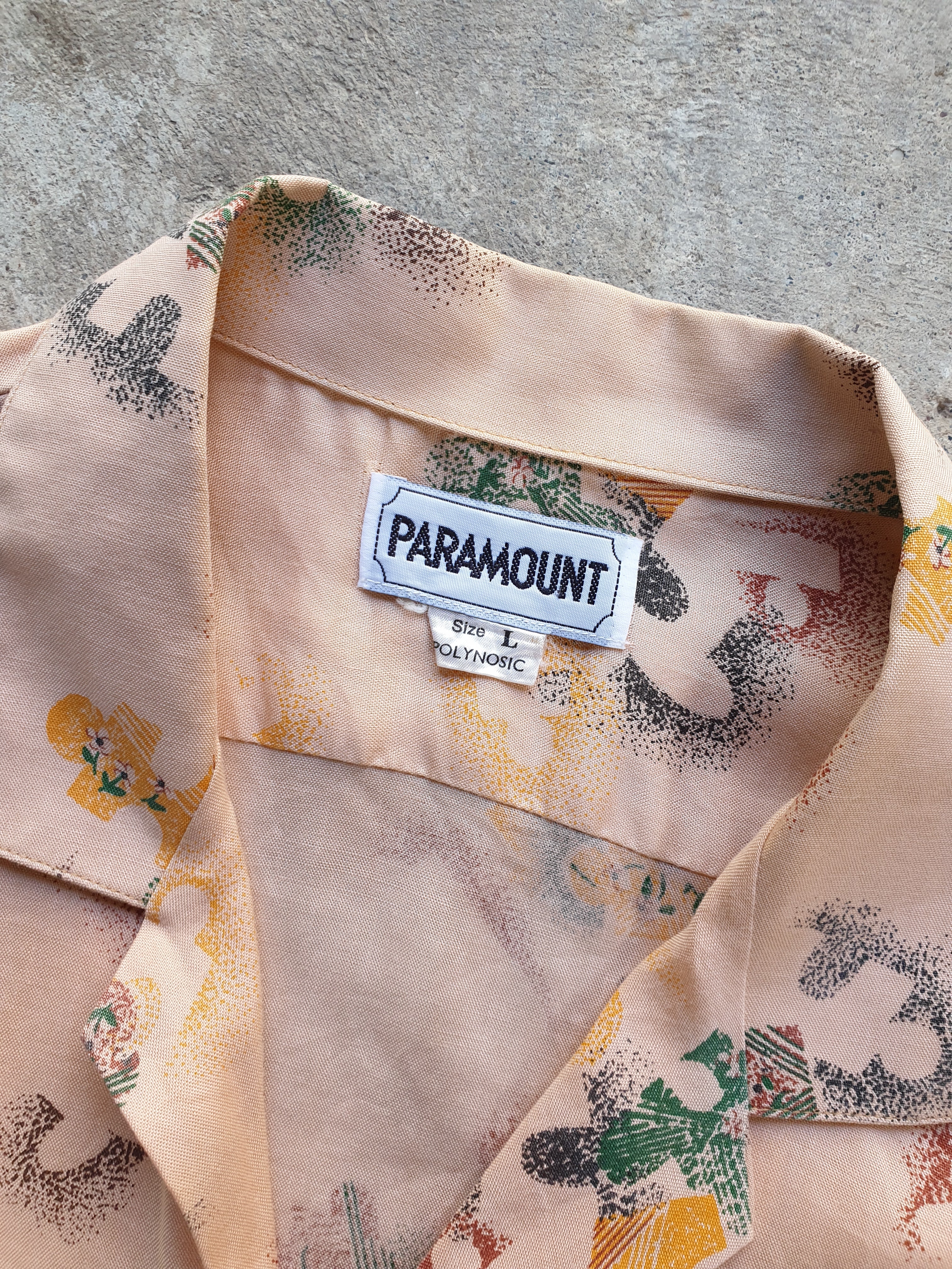 Vintage Pink Patterned Button Down Shirt