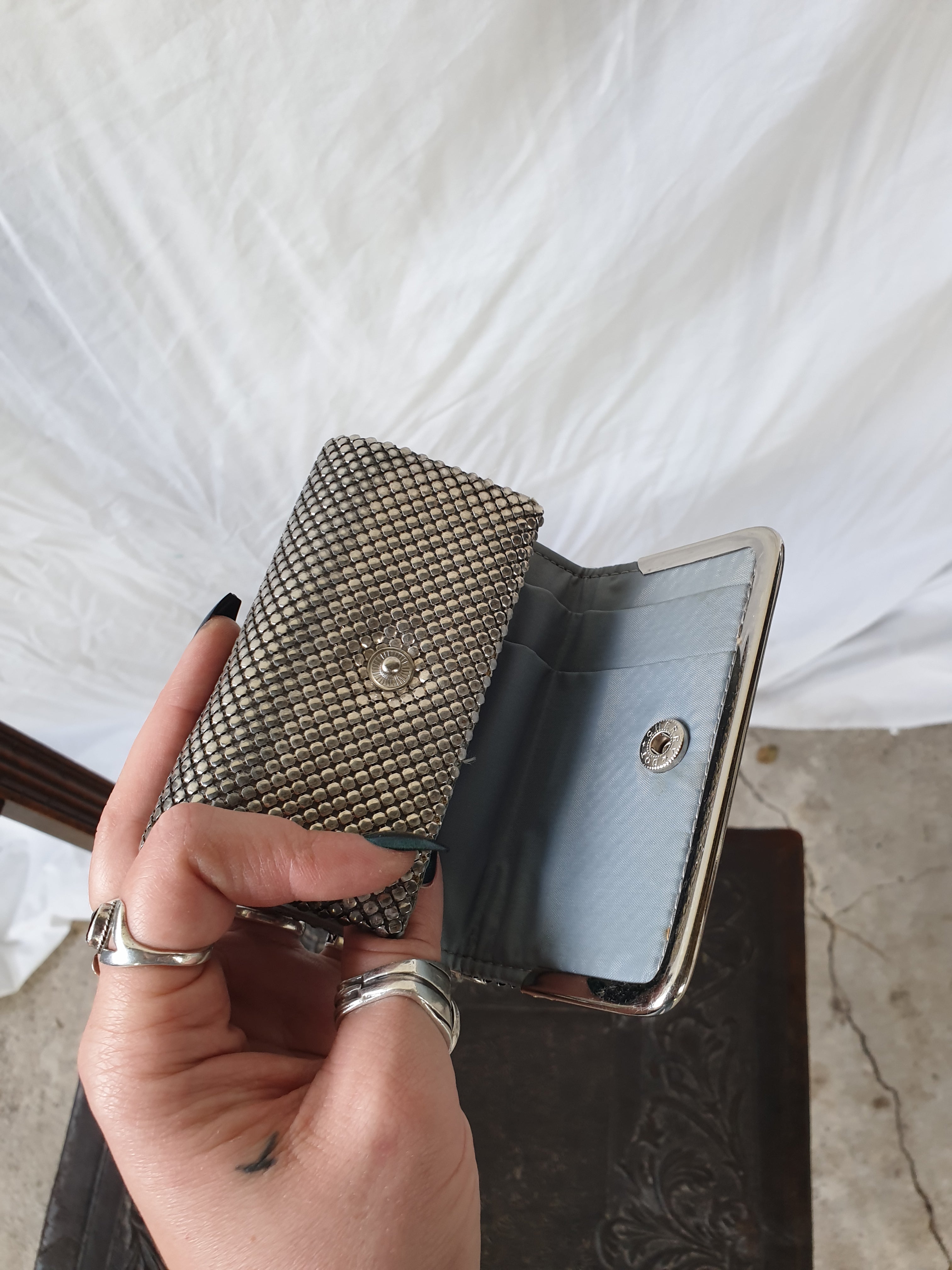 Vintage Silver Micro Mesh Wallet