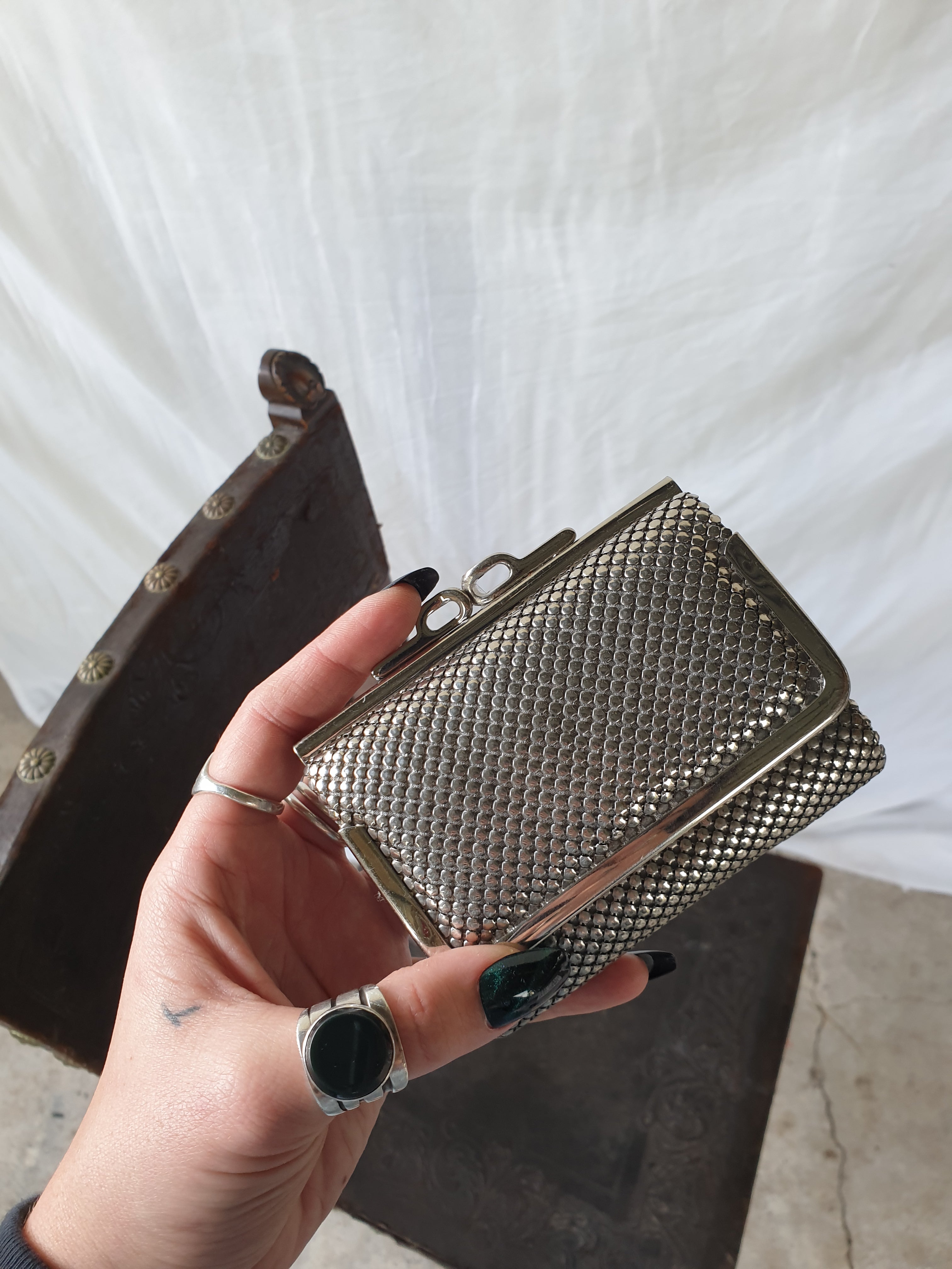 Vintage Silver Micro Mesh Wallet