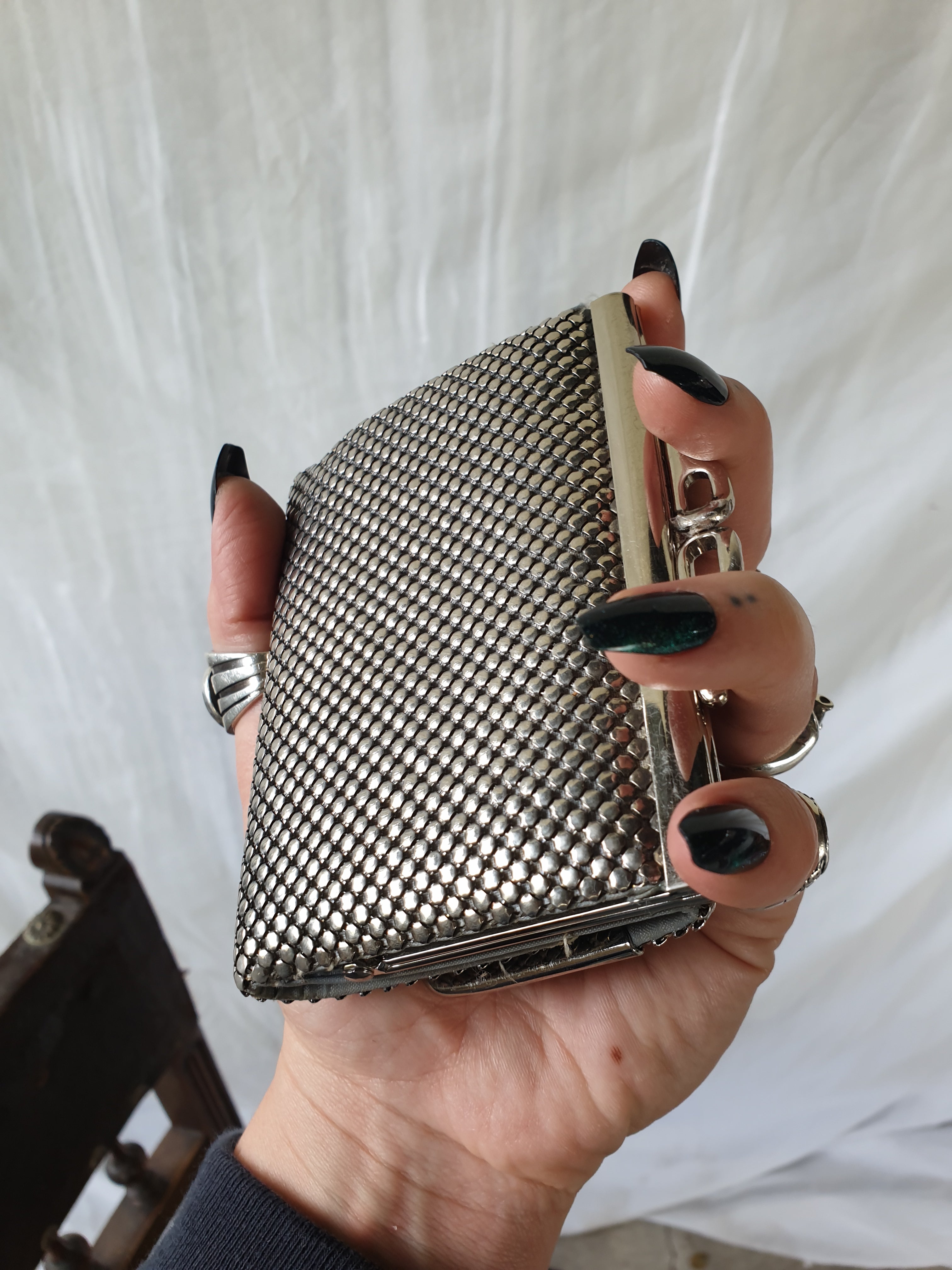 Vintage Silver Micro Mesh Wallet