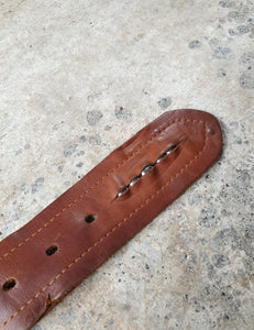 Vintage Brown Leather Studded Belt