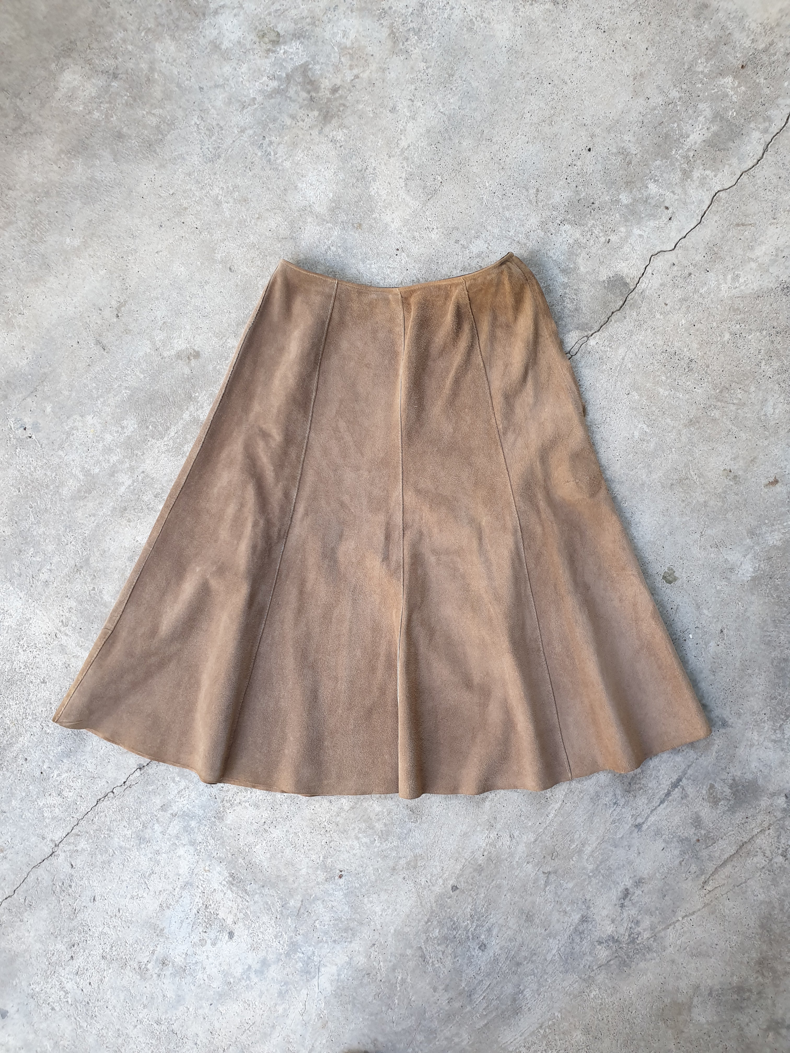 Vintage 70s Suede Midi Skirt