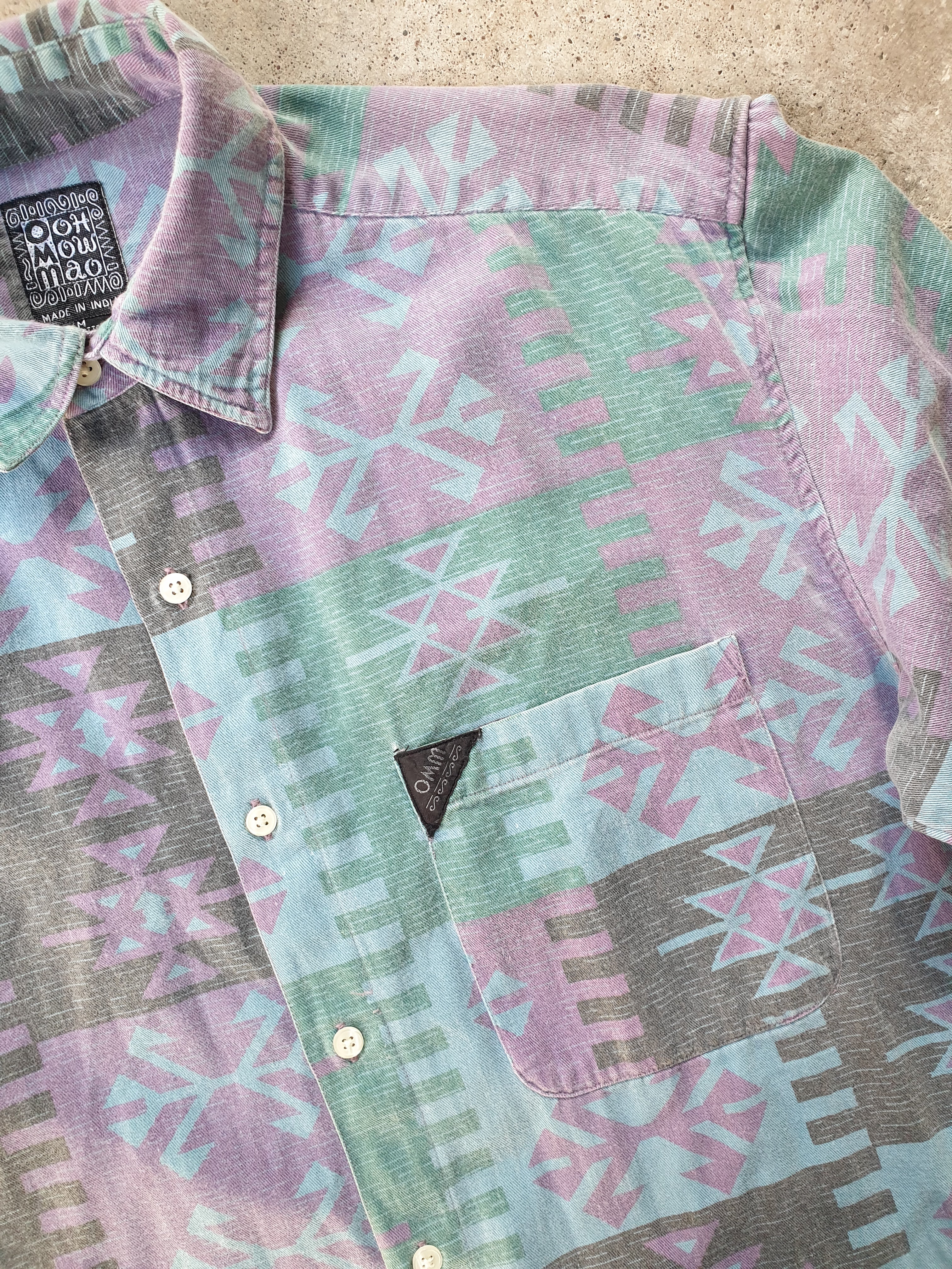 Vintage 90s Pastel Southwestern Print Button Up Shirt