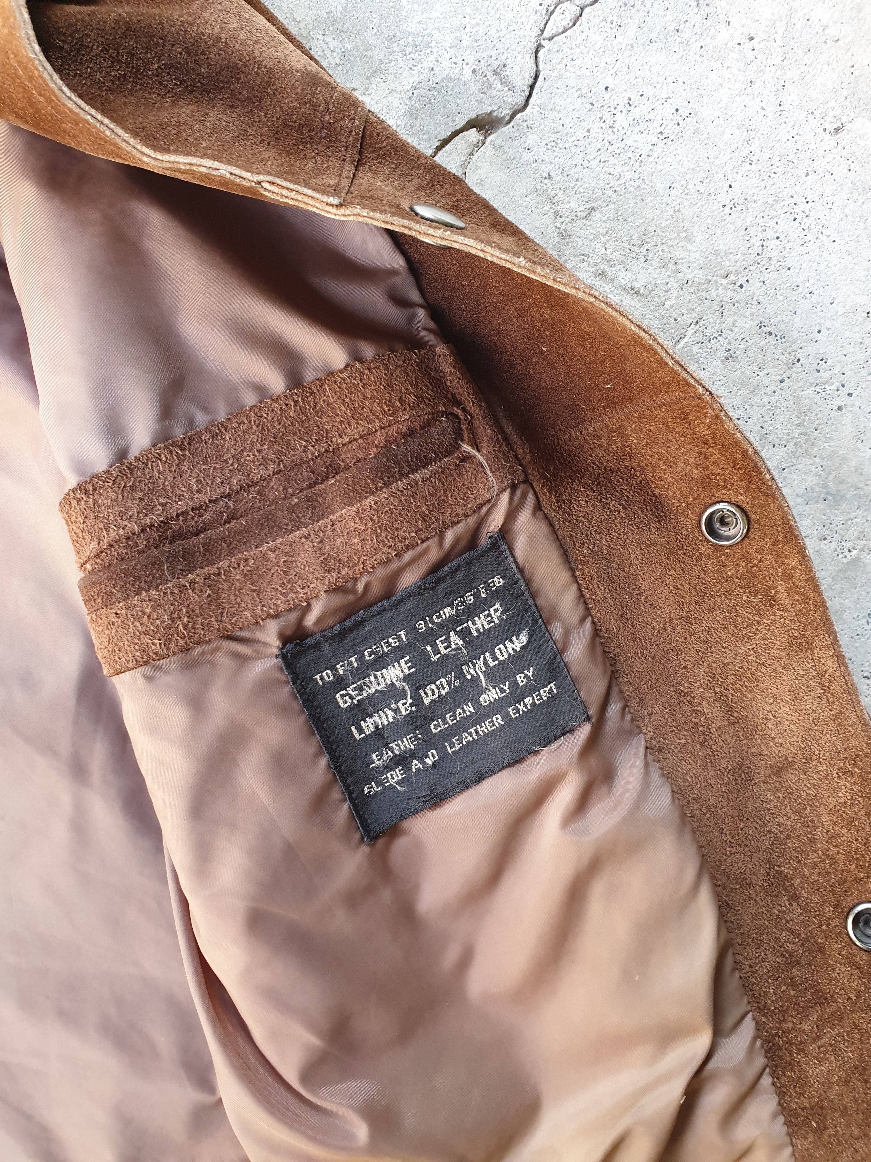 Vintage 60s/70s Brown Suede Trucker Jacket