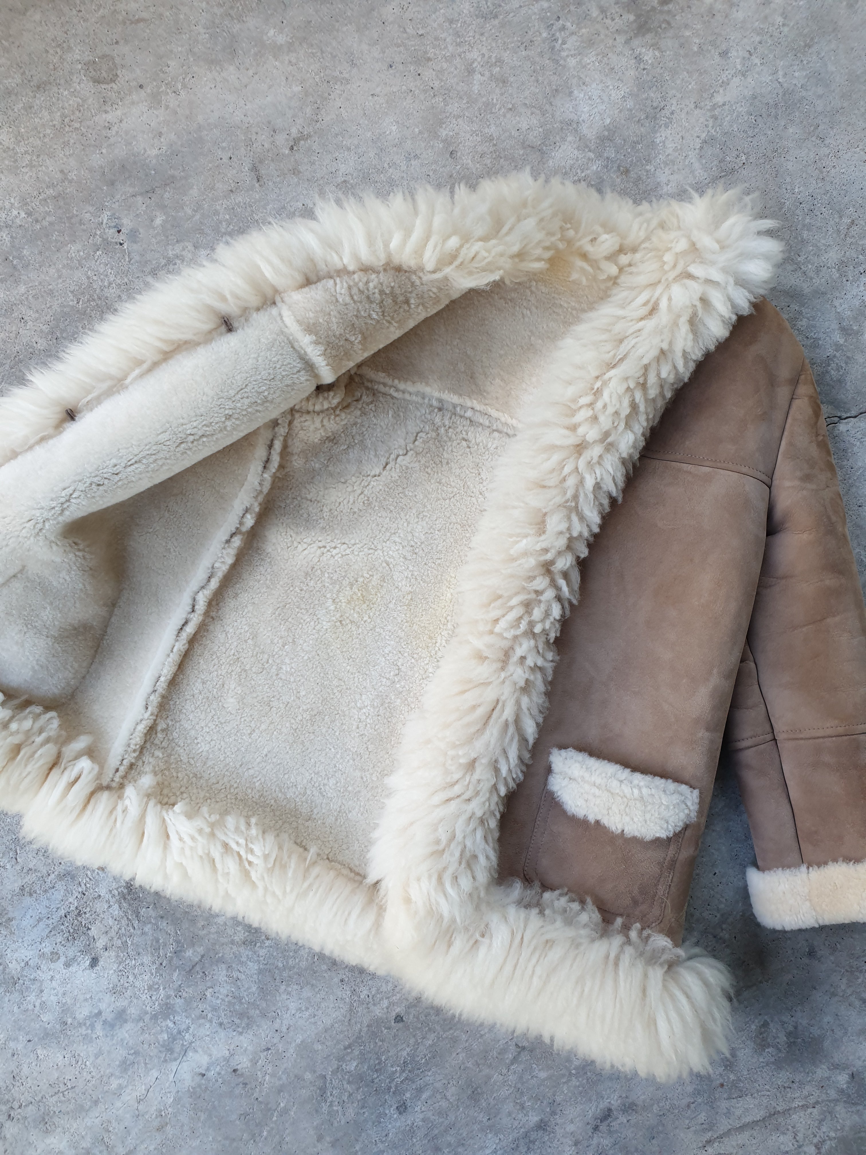 Vintage 70s Sheepskin & Suede Afghan Penny Lane Coat