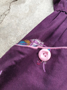 Vintage Purple Feather Mini Dress