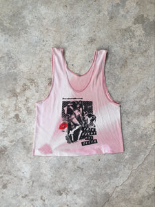 Handprinted ' This pussy has teeth' Pink Singlet