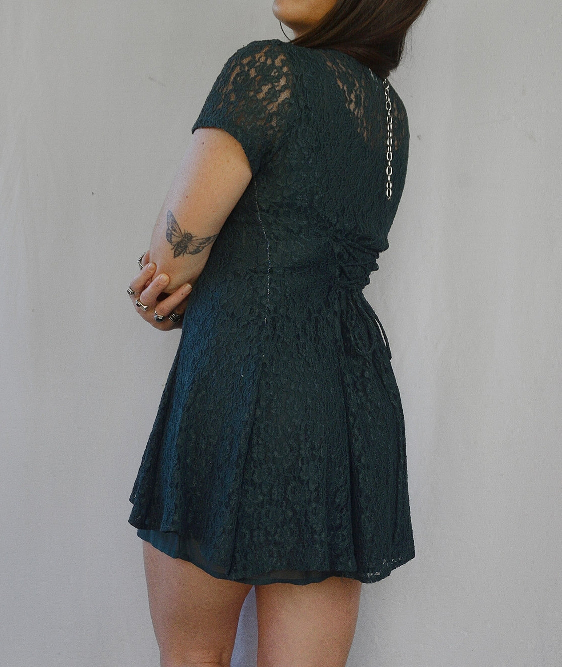 Vintage 90s lace back dress