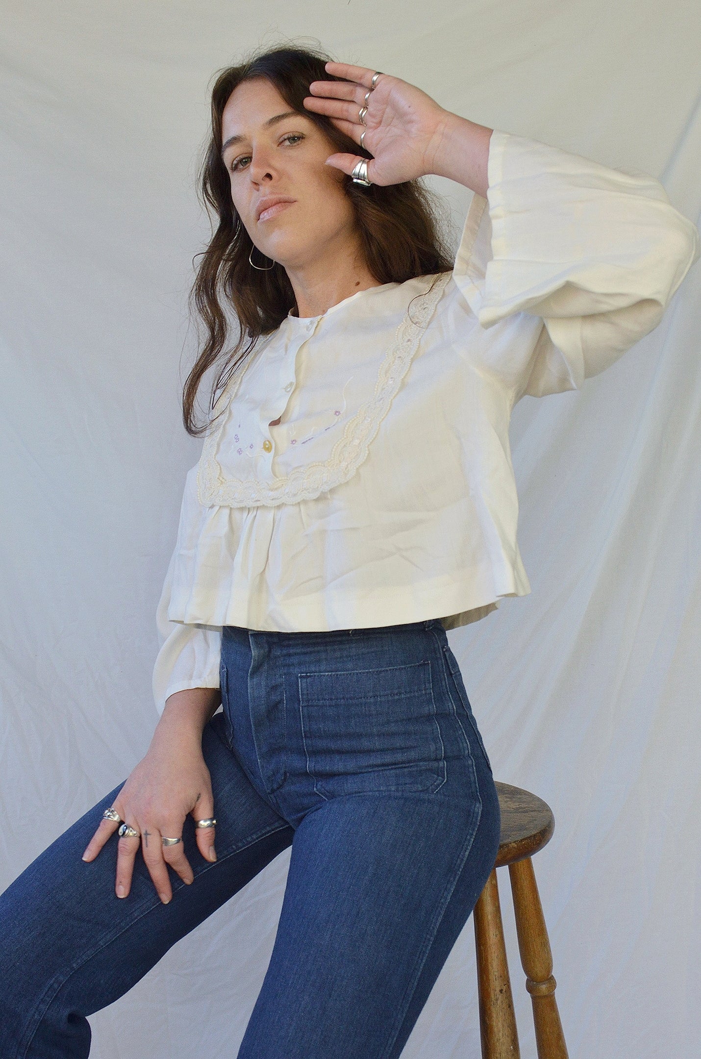 Vintage 70s Handmade Milkmaid Top