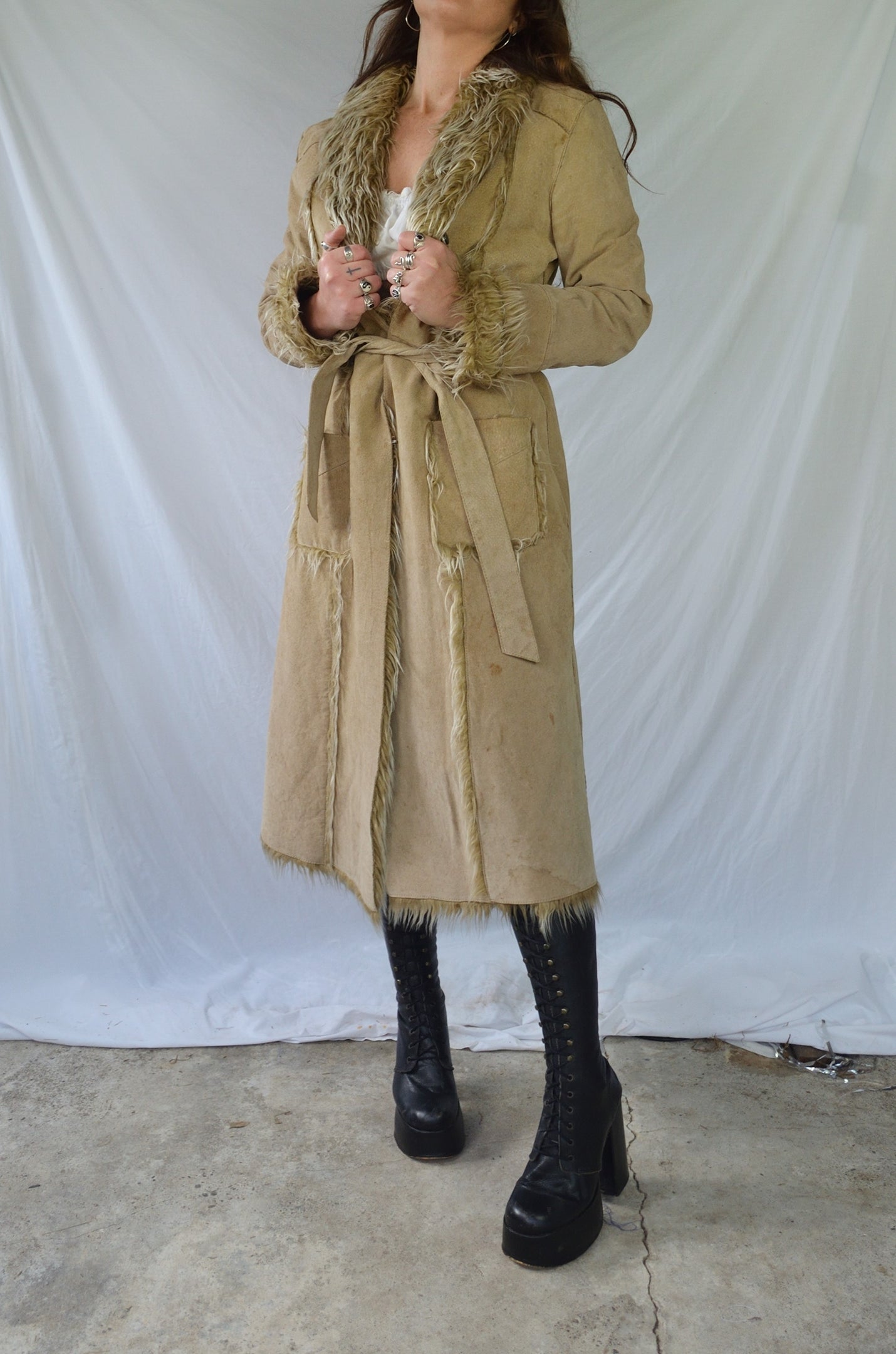 Penny Lane Suede Coat Made to Order Shearling Coat Afgan 