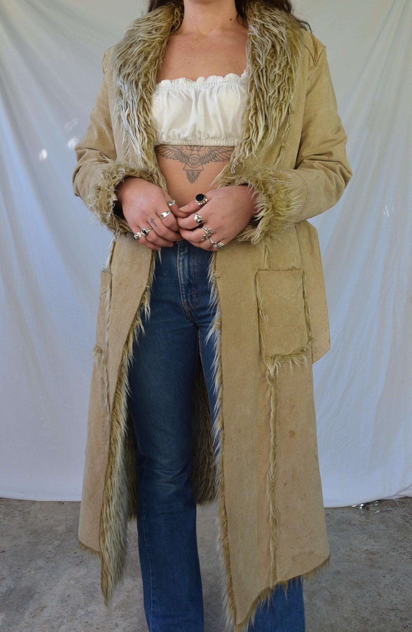 Vintage Suede & Faux Fur Penny Lane Coat