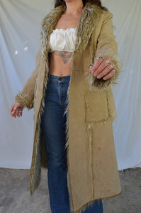 Vintage Suede & Faux Fur Penny Lane Coat