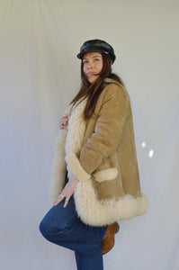 Vintage 70s Sheepskin & Suede Afghan Penny Lane Coat