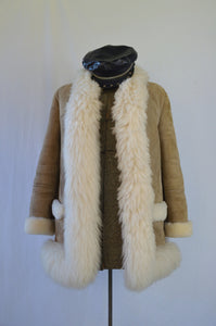 Vintage 70s Sheepskin & Suede Afghan Penny Lane Coat