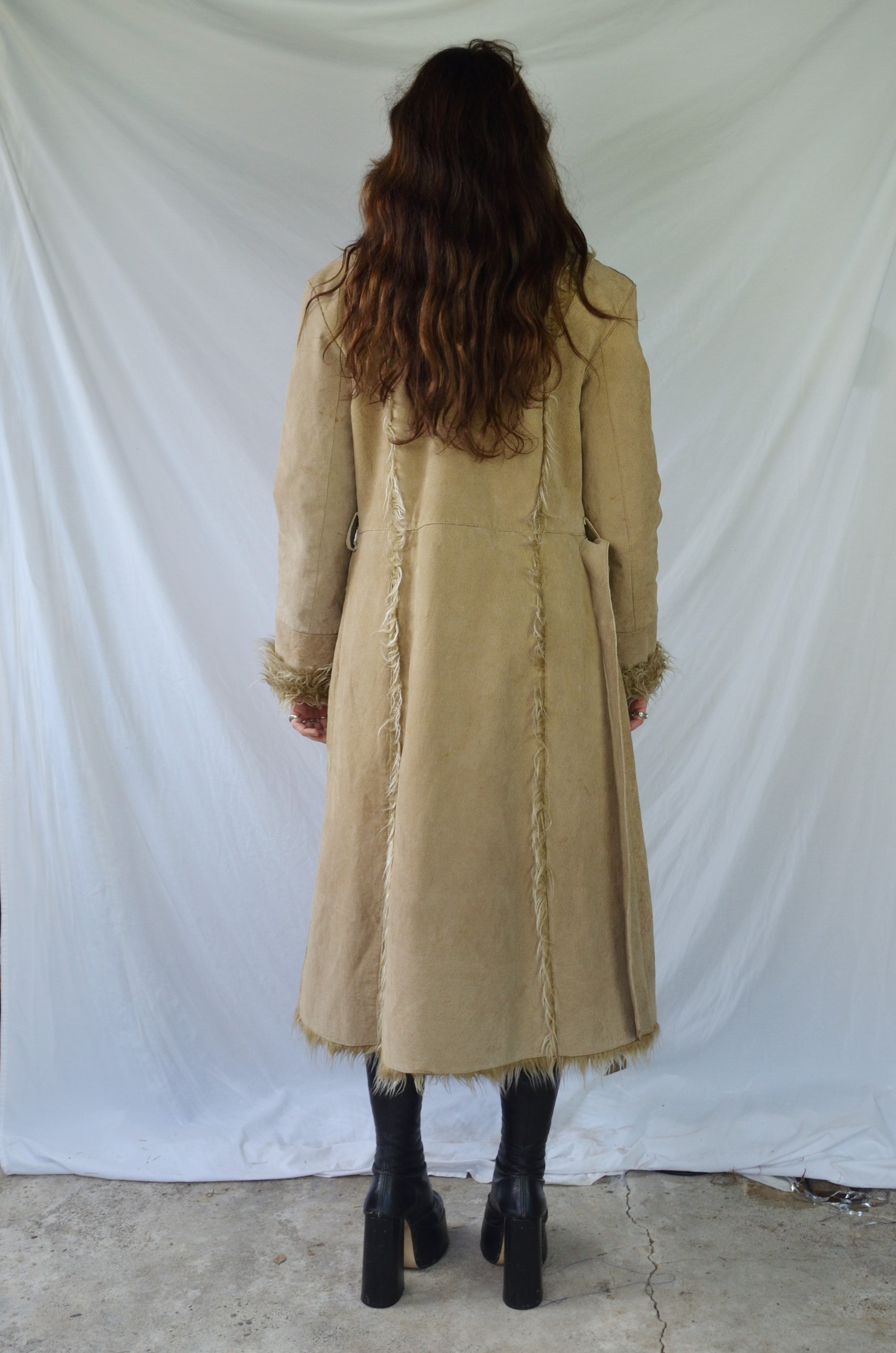 Vintage Suede & Faux Fur Penny Lane Coat