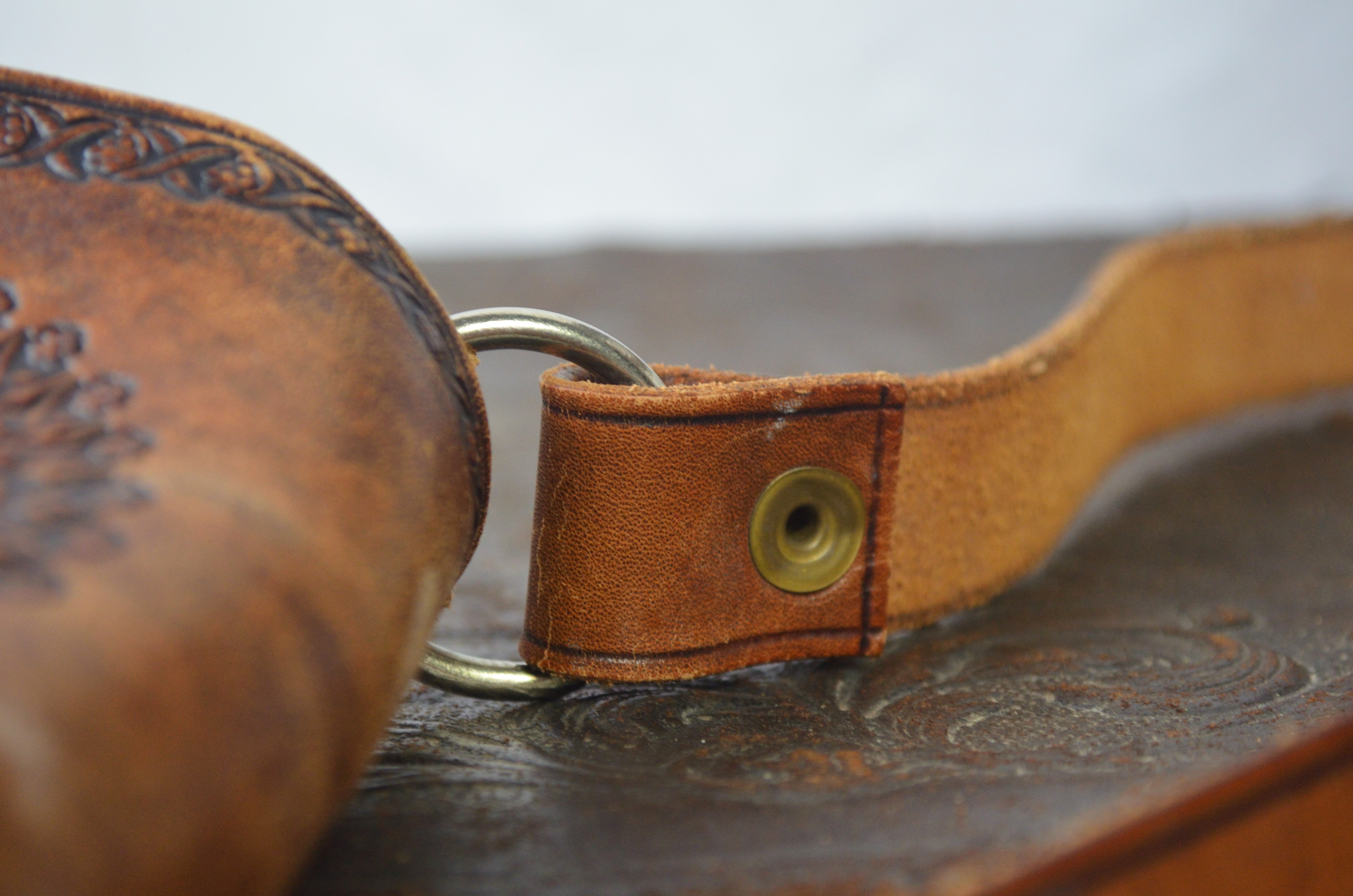 Vintage Tooled Leather Mini Bag