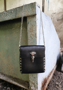 Studded Leather & Chain Bag