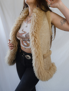 Vintage Leather & Shearling Vest