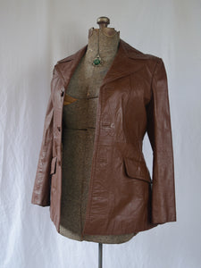 Vintage 70s Leather Brown Jacket