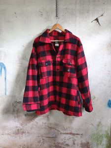 Vintage Red & Black Plaid Hunting Lumber Jacket