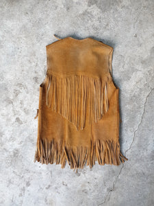 Suede fringe vest