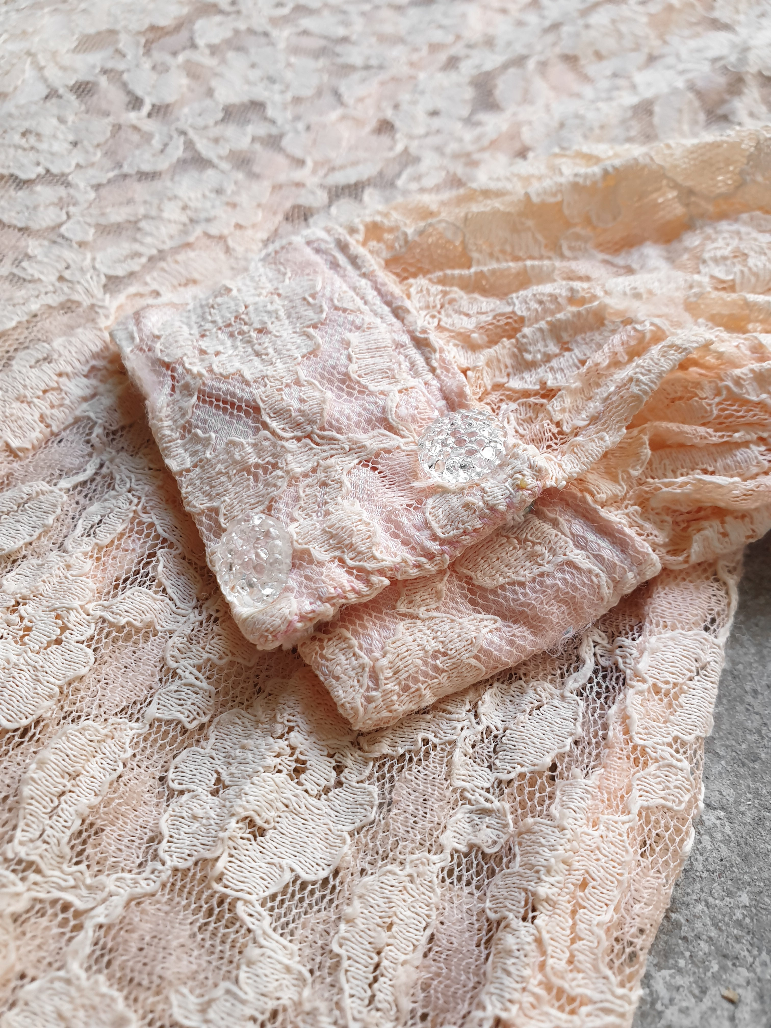 Vintage peach lace maxi