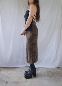 Vintage 90s Gold Rose Skirt