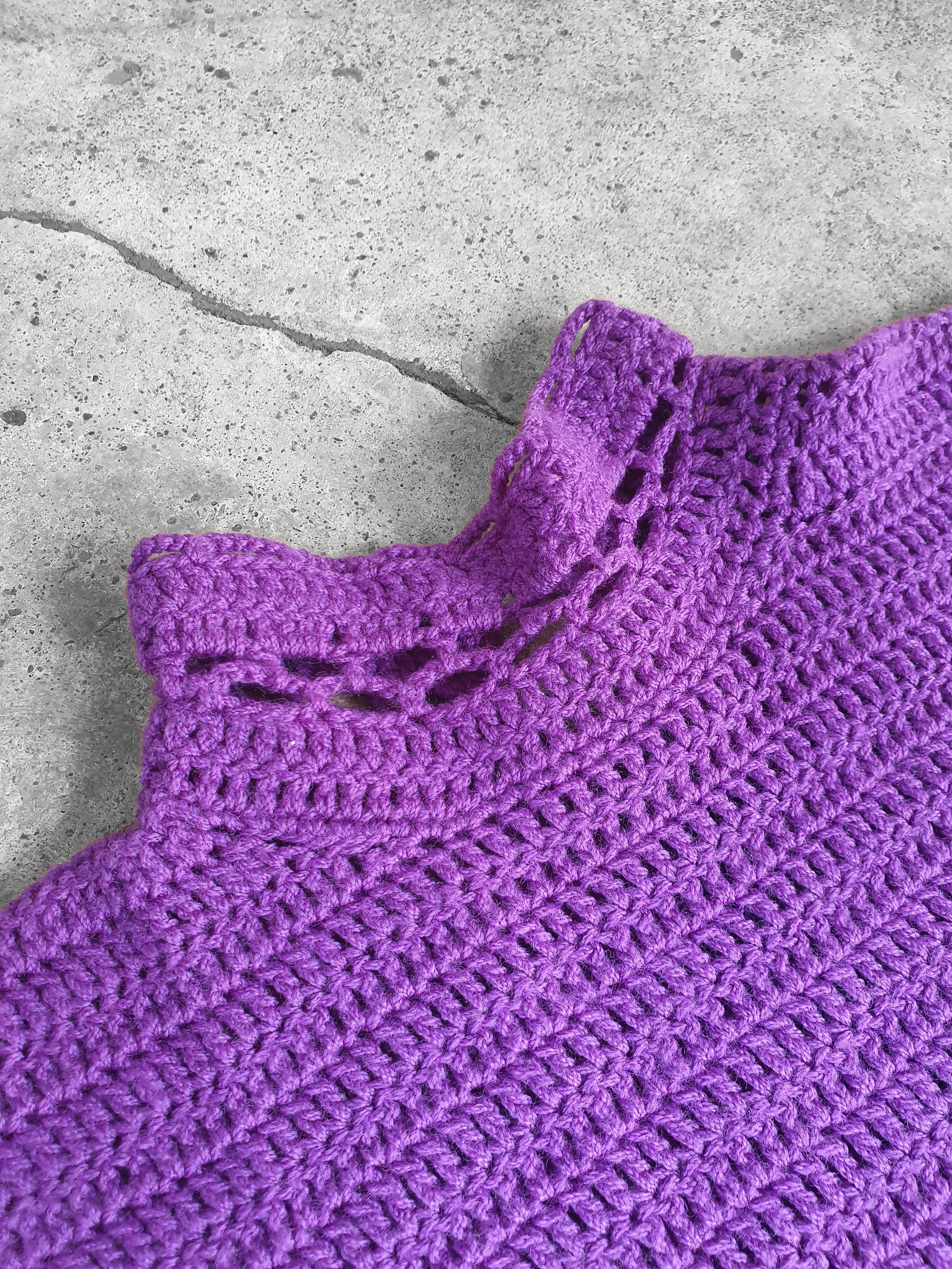 Vintage 1970s Purple Knit Mini Dress