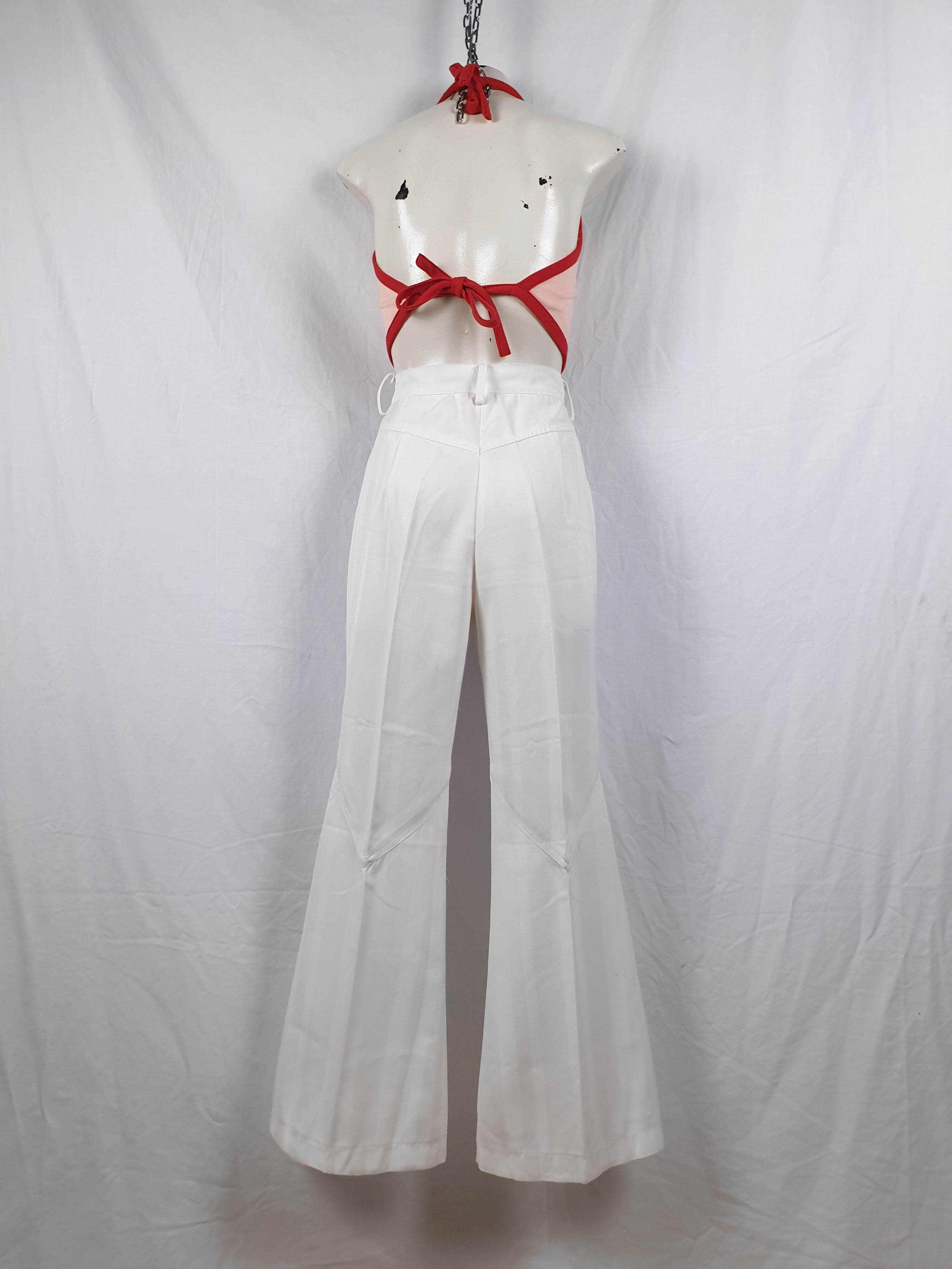 Vintage 1970s White Bunny Flares