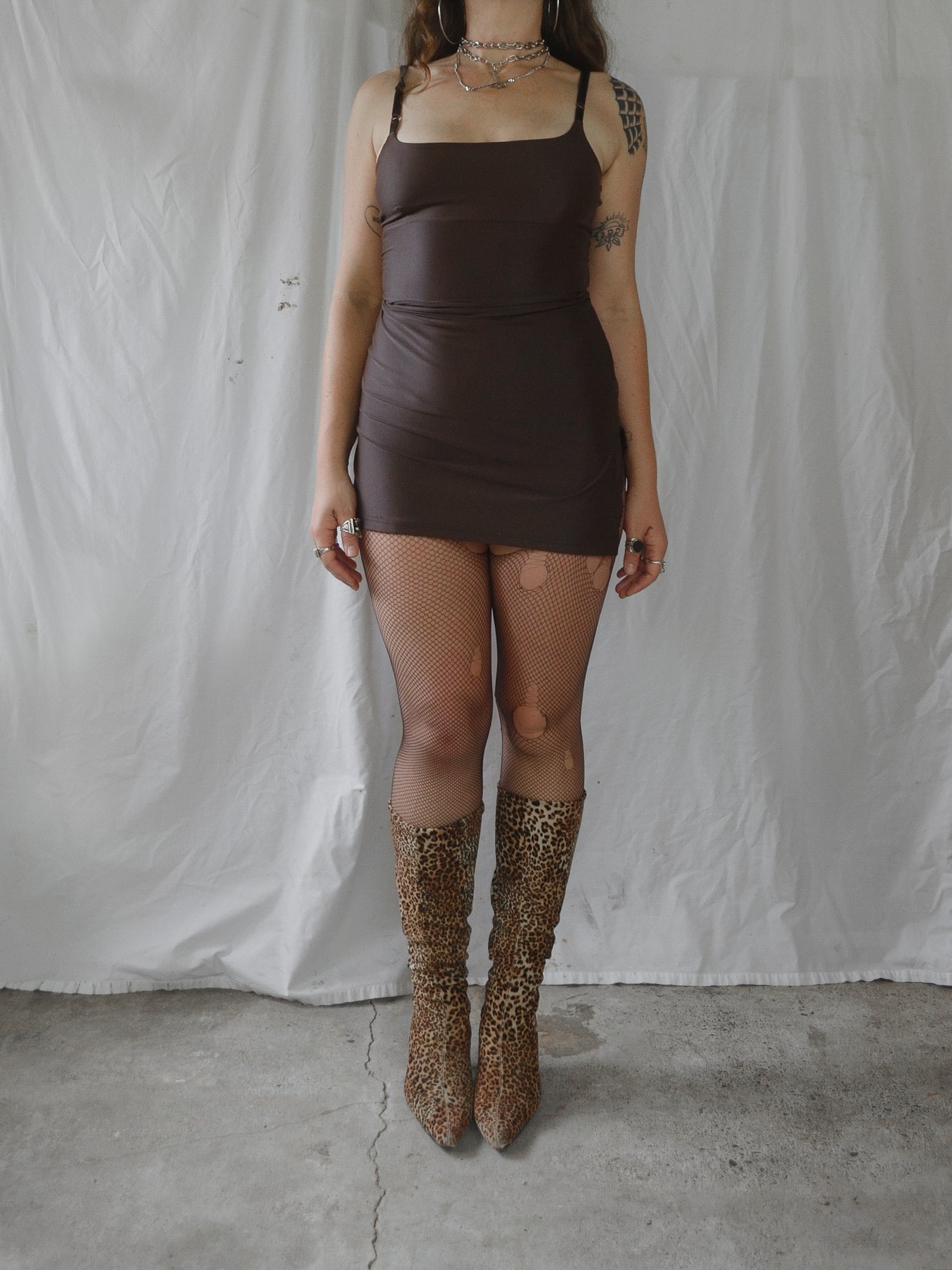 Vintage 1990s Brown Mini Dress