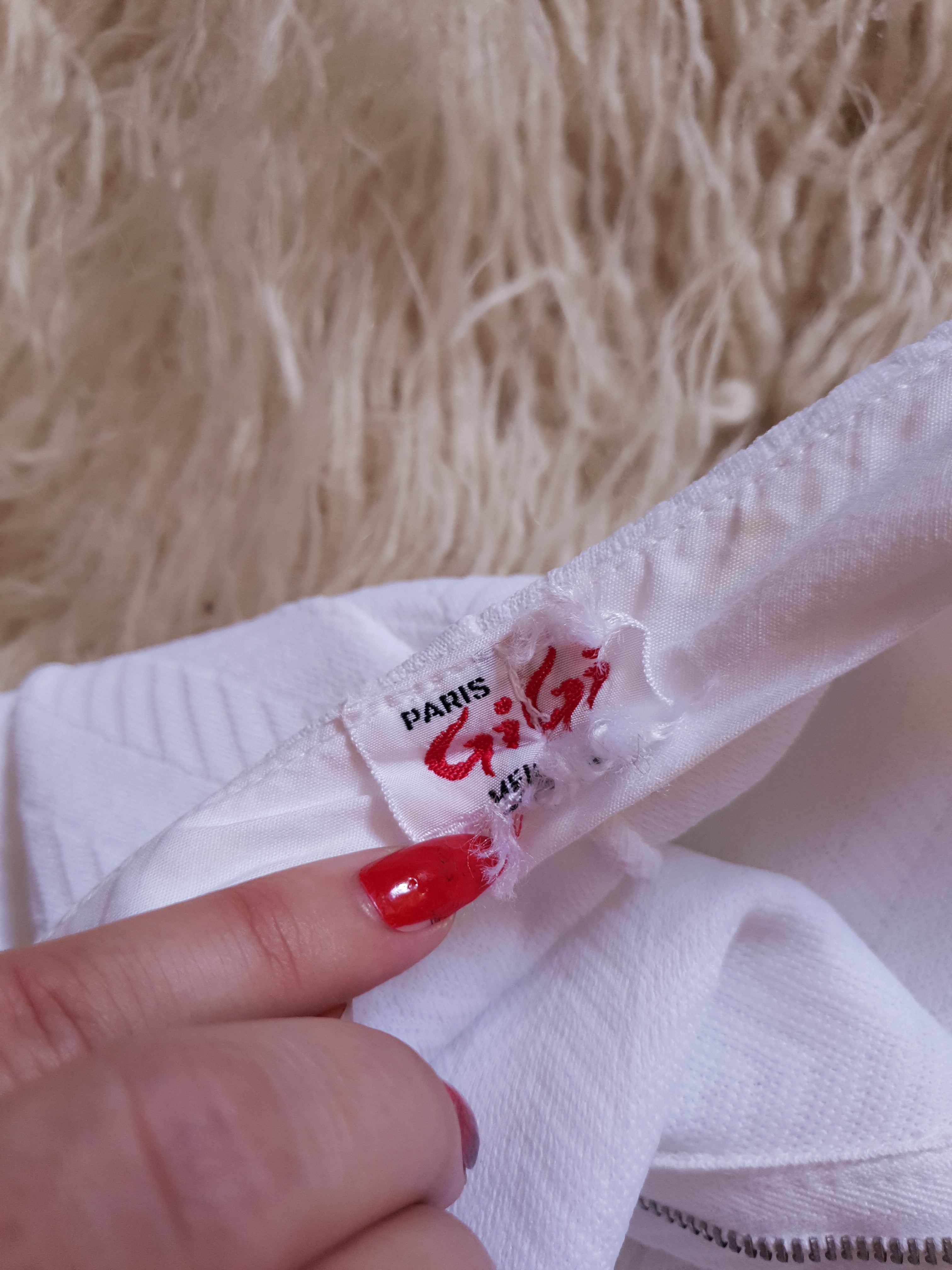 Vintage 1970s/80s White Zig Zag Flares