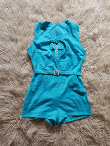 Vintage 1970s Heart Cut-Out Hot Pants Jumpsuit