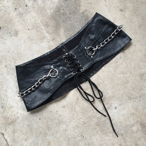 Handmade/Upcycled Leather & Chain Corset Belt