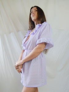 Vintage 70s Pastel Purple Mini Slip Dress