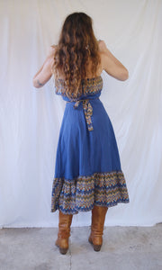 Vintage 70s 'Spunkys' Strapless Prairie Dress