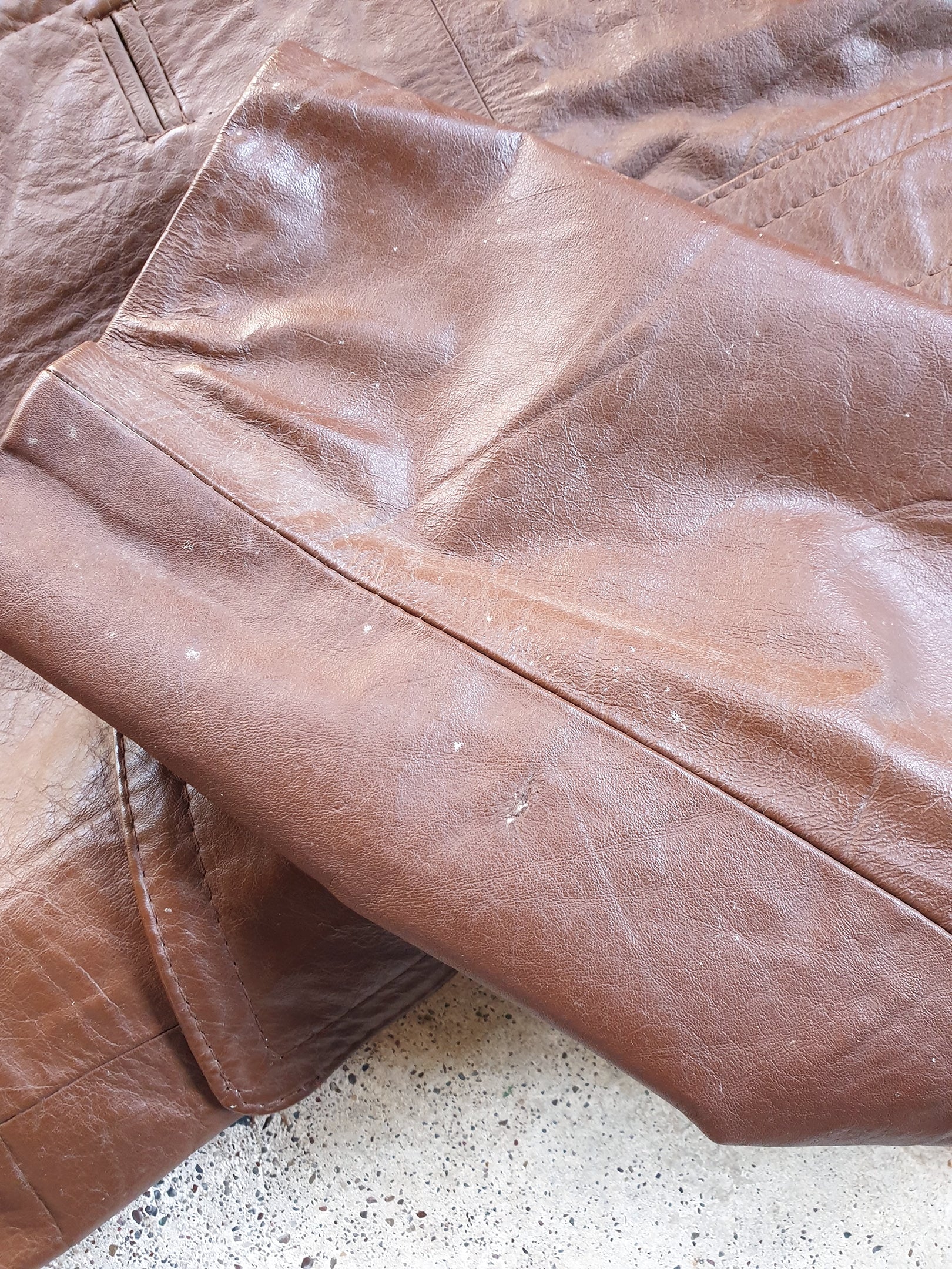 Vintage 70s Leather Brown Jacket