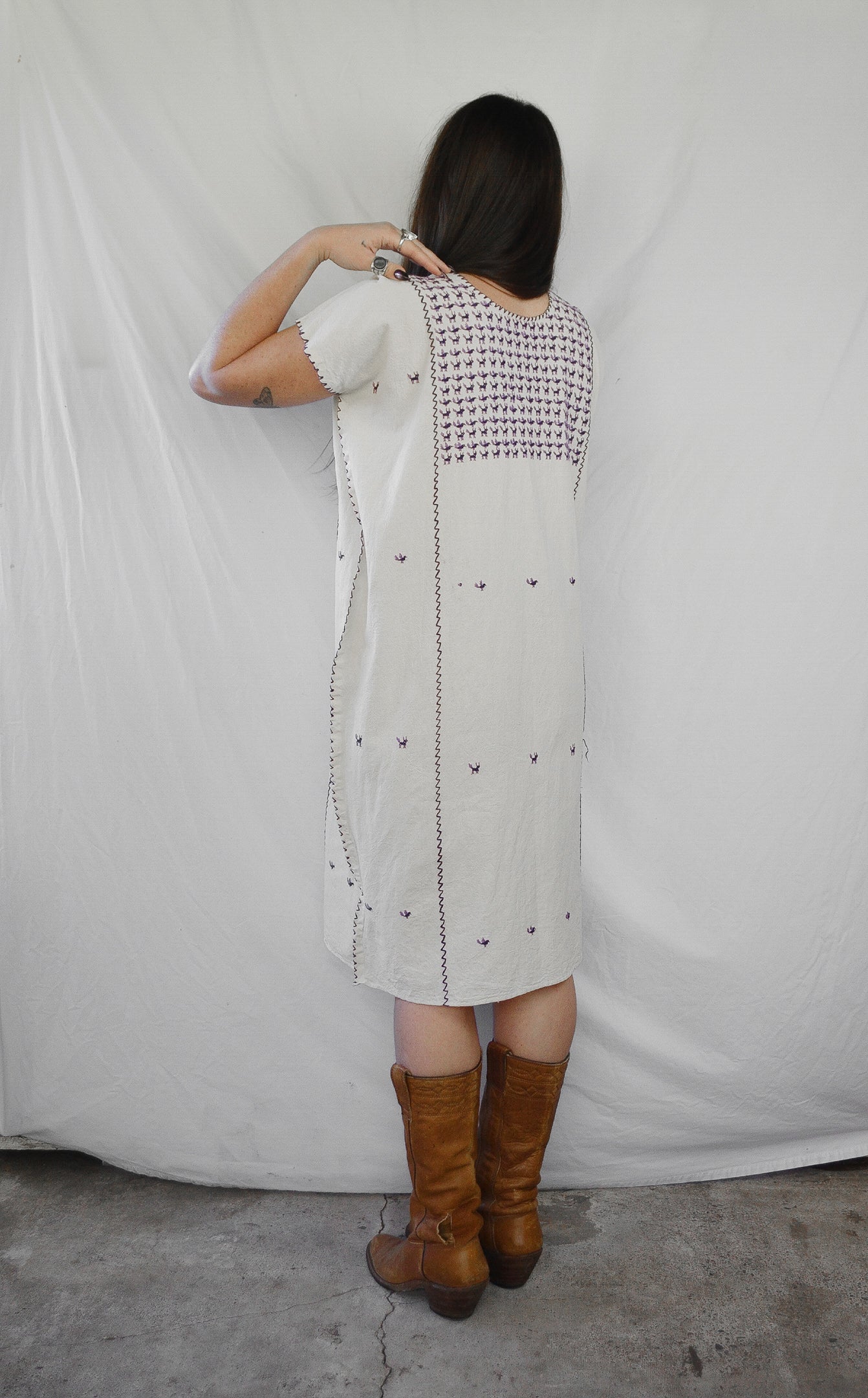 Mexican Huipil Oxacan Midi Dress