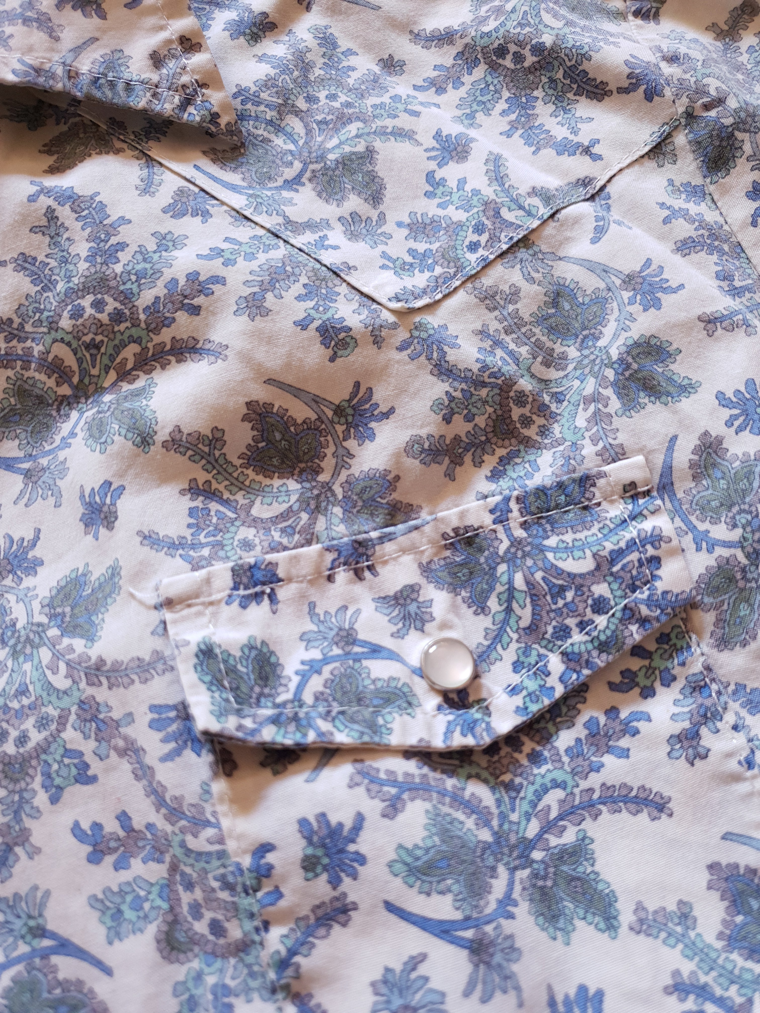 Vintage Paisley Pearl Snap Western Shirt