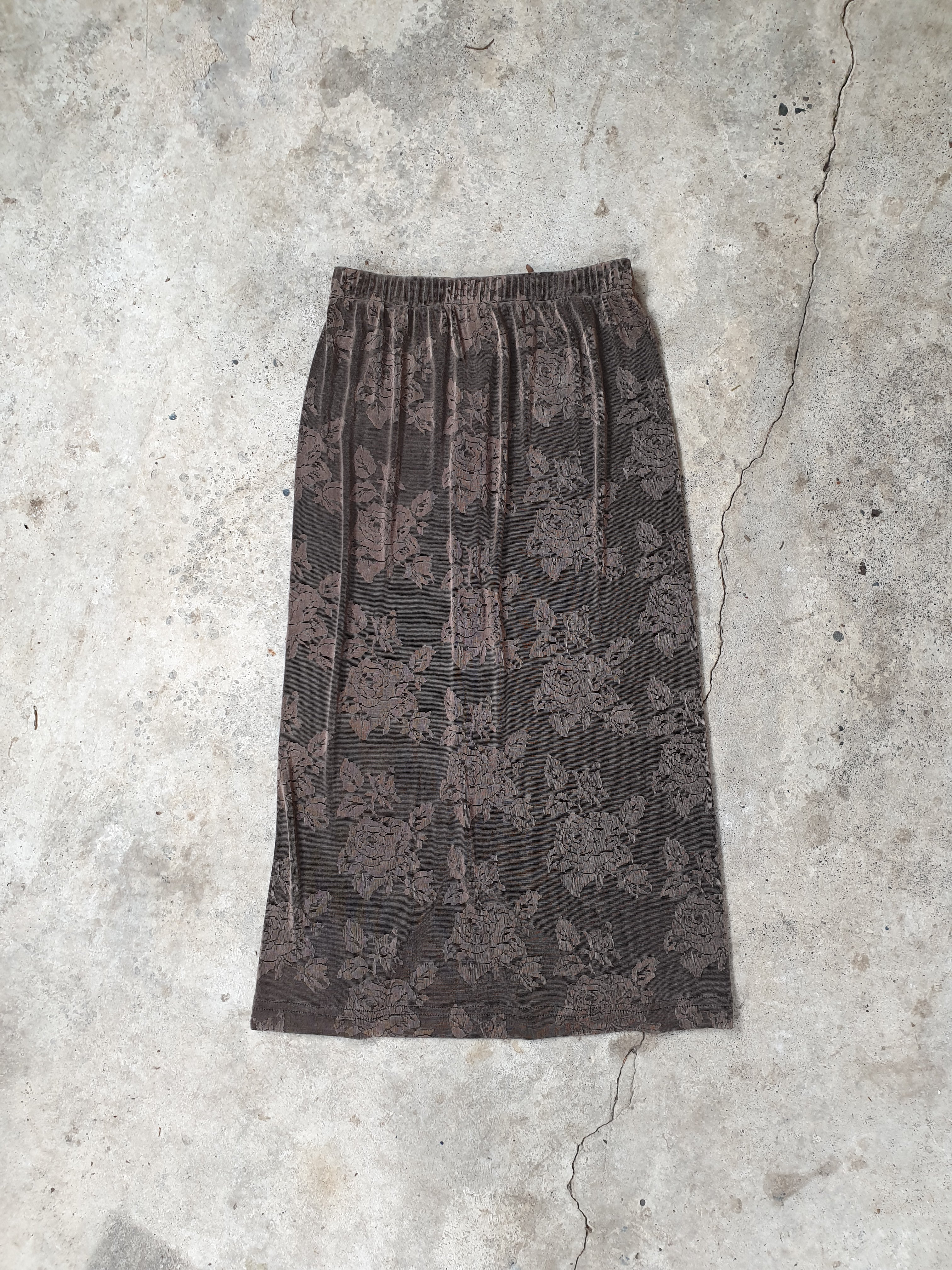 Vintage 90s Gold Rose Skirt