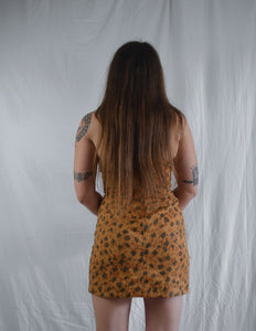 Vintage 1980s/90s Leopard Print Lace Up Dress