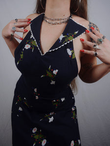 Vintage 1970s Backless Maxi Halter Dress
