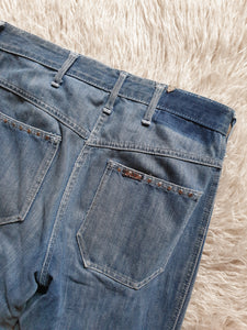 Vintage 1970s 'Colonials' Denim Studded Flare Jeans