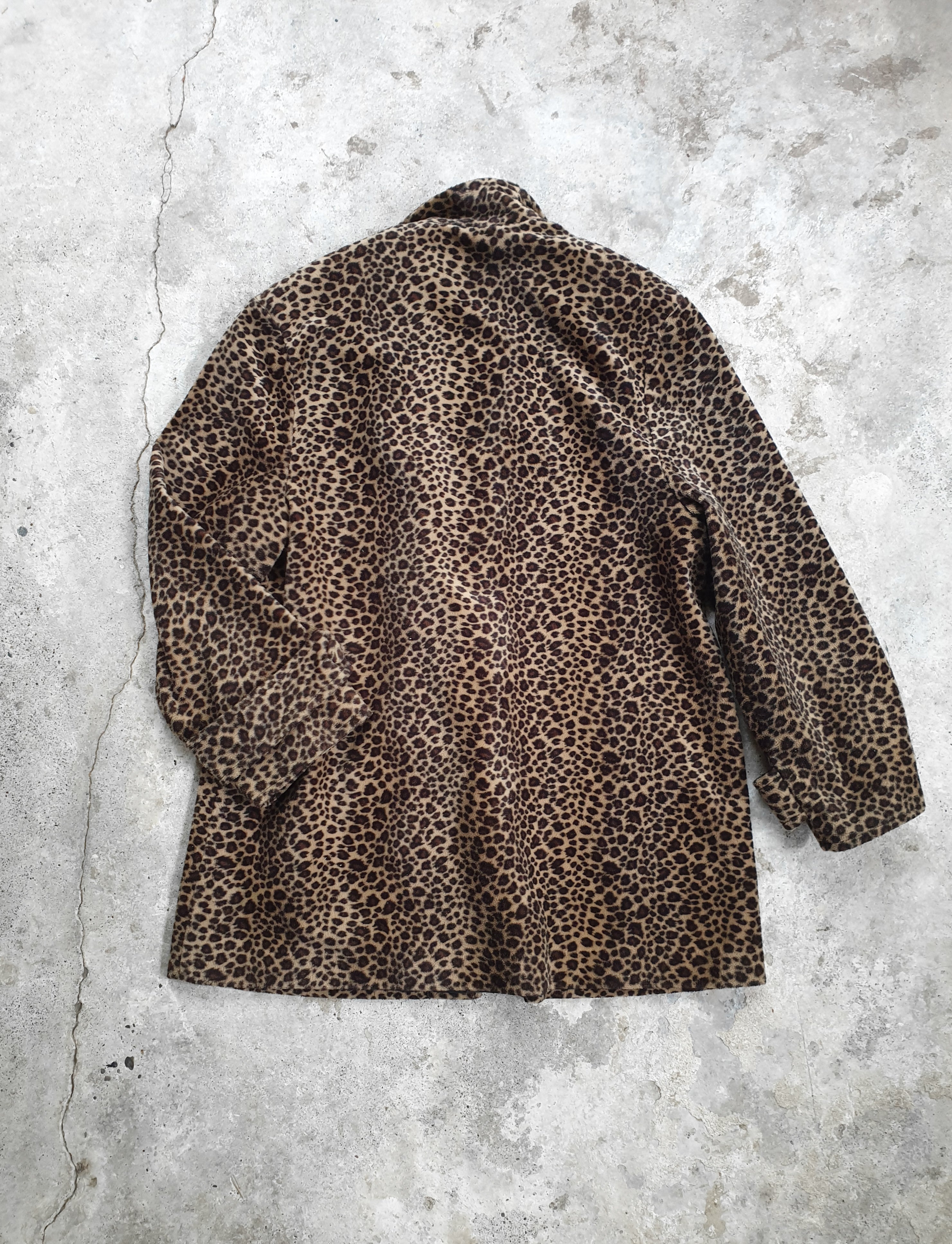 Vintage 1990s Faux Fur Leopard Print Jacket