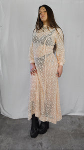 Vintage peach lace maxi