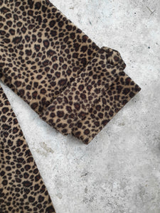 Vintage 1990s Faux Fur Leopard Print Jacket