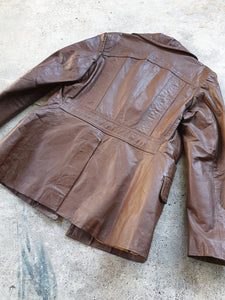 Vintage 70s Leather Brown Jacket