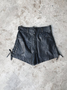 Vintage Studded Leather Lace Side Shorts