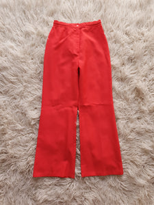 Vintage 1970s Coral Plait Waist Flares