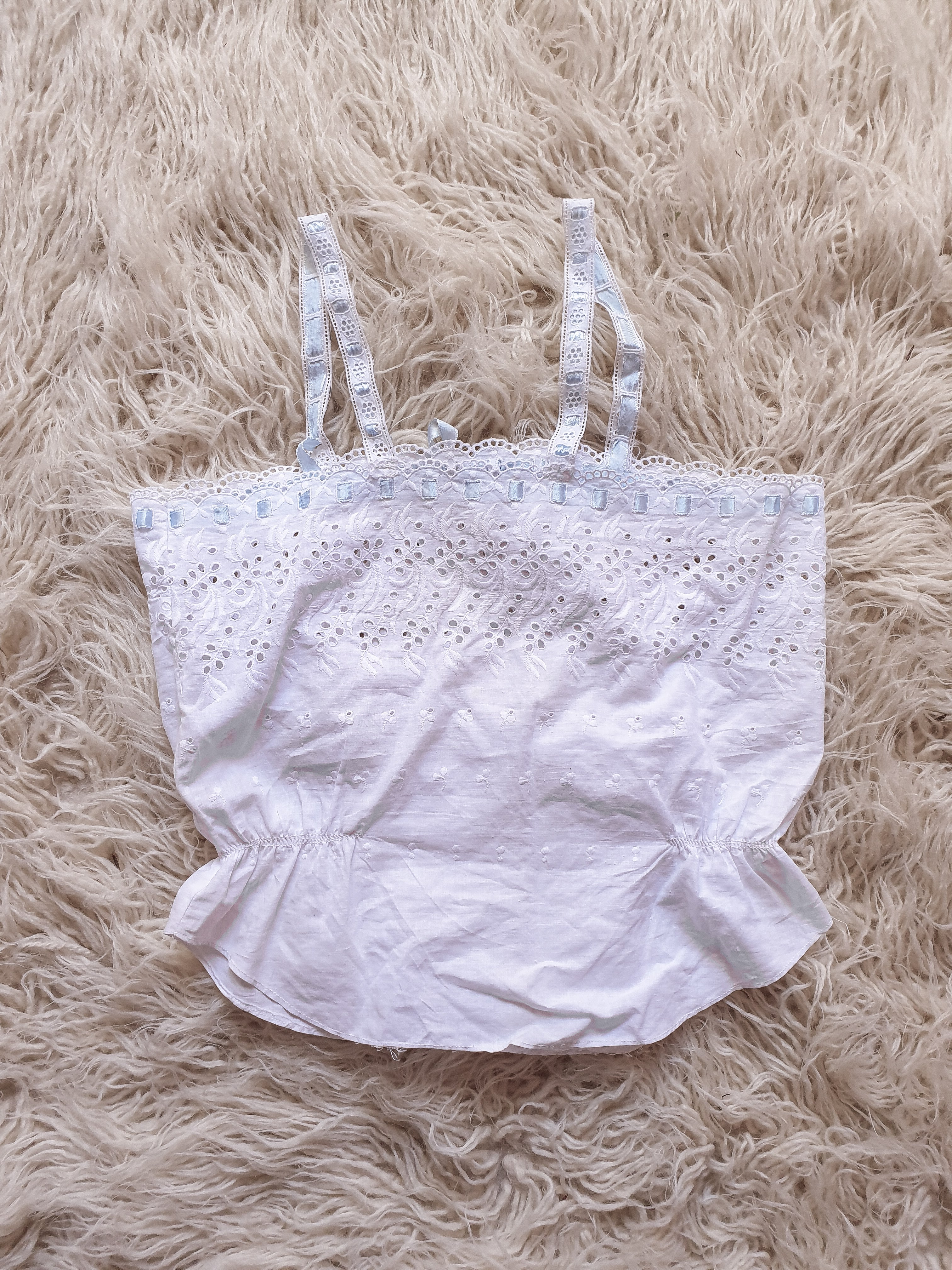 Vintage Broderie Anglais Lace Cami Singlet